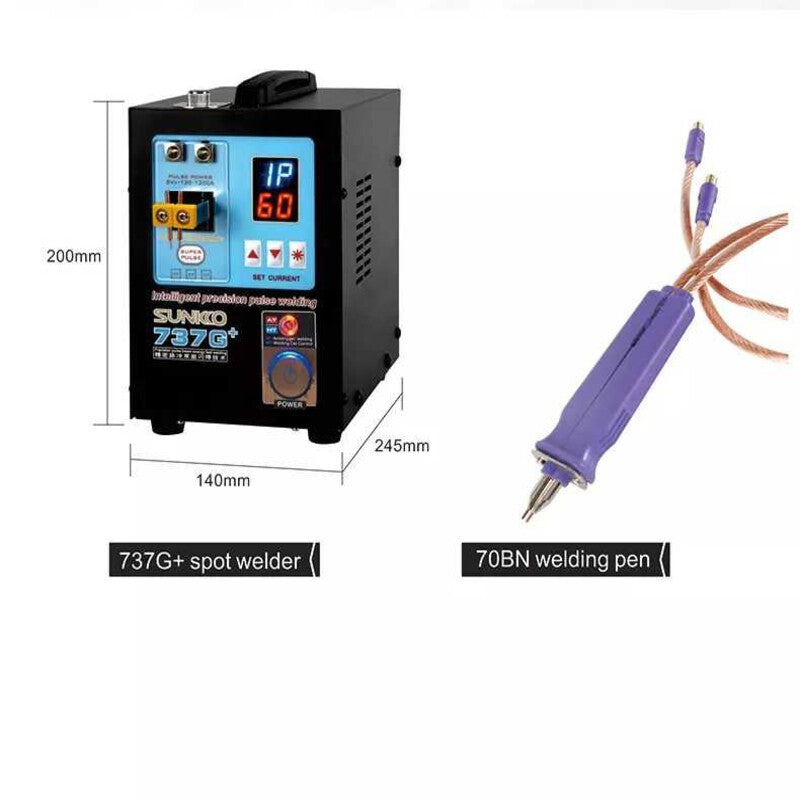 Sunkko 737G+ Aparat profi sudura puncte acumulatori Li-Ion Sunkko 737G+ Aparat profi sudura puncte acumulatori Li-Ion